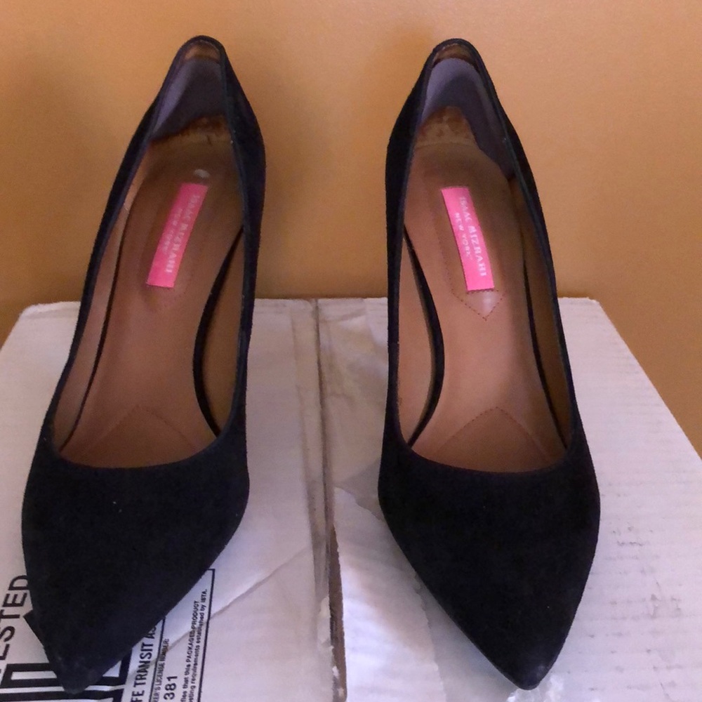 Black suede heels